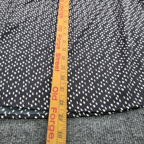 Croft & Barrow 1X V Neck Roll Tab Sleeve Polka Dot Blouse Ruched Sholder - Picture 11 of 11